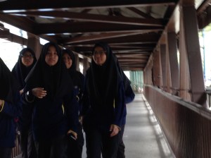 KL girls on Pedestrian bridge